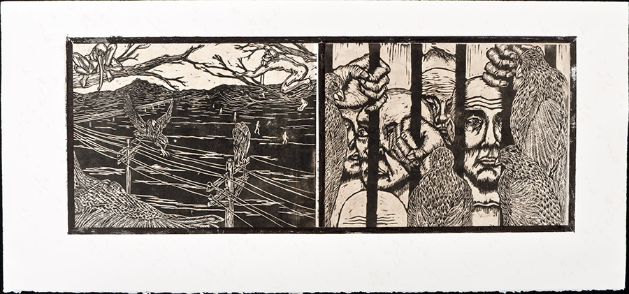 apologue printmaking diptych series