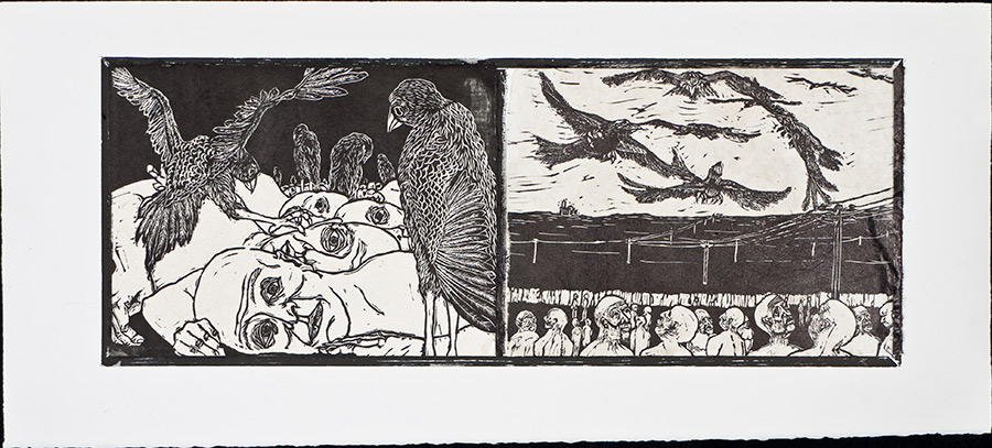 apologue diptych of birds and man series