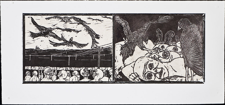 apologue diptych of birds and man series