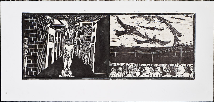 apologue diptych of birds and man series