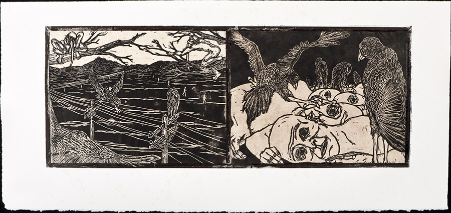 apologue diptych of birds and man series