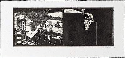 apologues linoleum prints diptych