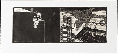 apologue linoleum print series diptych