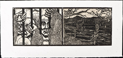 apologue block print diptych series romeu